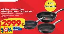TEFAL 6X UNLİMİTED ONE INDÜKSİYON TABAN 3’LÜ TAVA SET